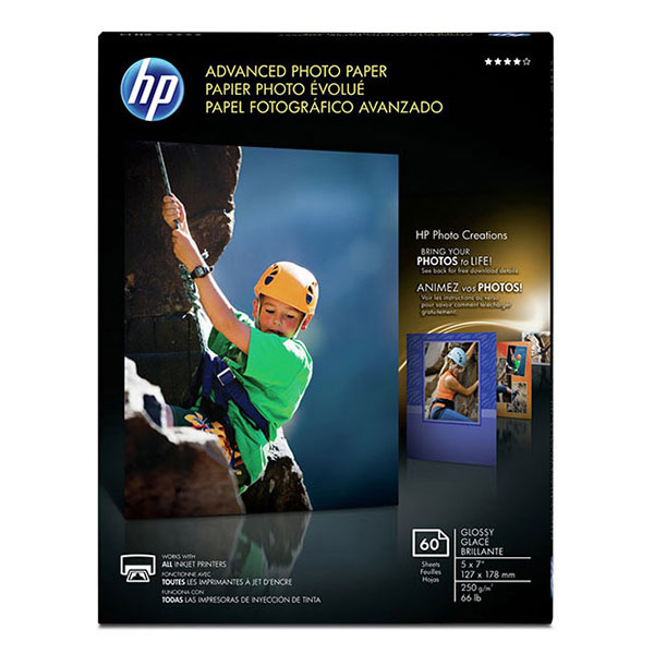 HP Advanced Photo Paper 66# Glossy (5" x 7") (60 Sheets/Pkg)