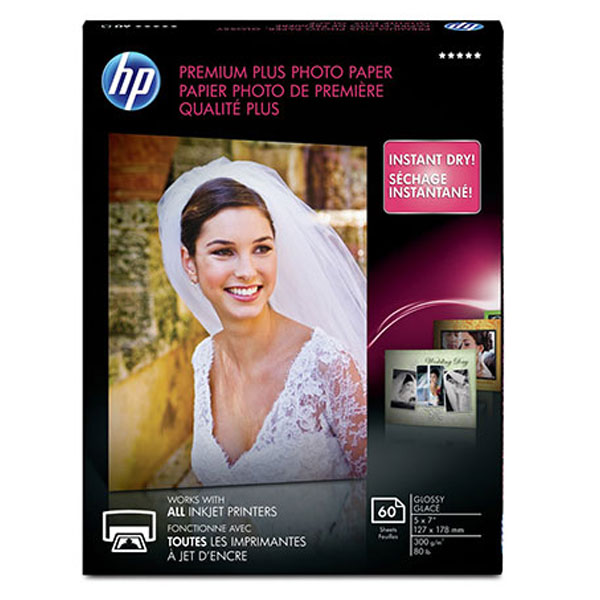 HP Premium Plus Photo Paper 80# Glossy (5" x 7") (60 Sheets/Pkg)