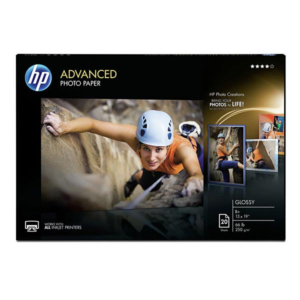 HP Advanced Photo Paper 66# Glossy 91 Bright (13" x 19") (20 Sheets/Pkg)