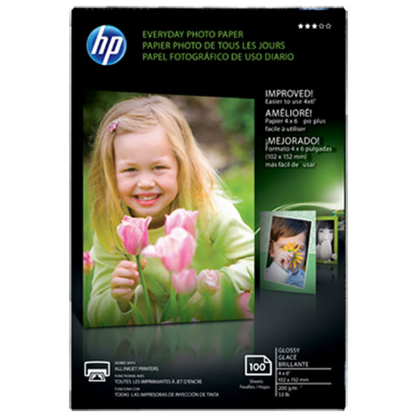 HP Everyday Photo Paper 53# Glossy (4" x 6") (100 Sheets/Pkg)