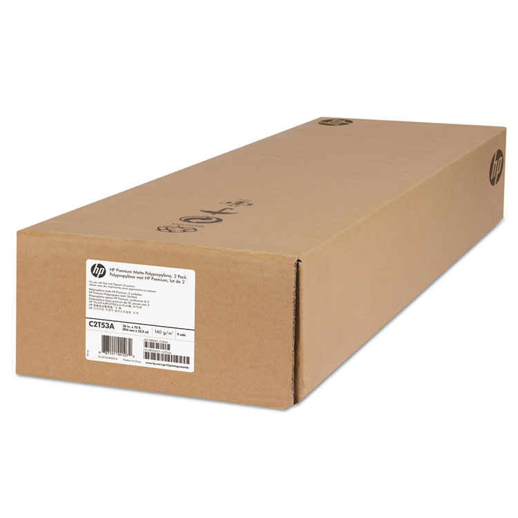 HP Premium Matte Polypropylene 2-Pack 9.1 ml (36" x 75' Roll) (2 Rolls/Pkg)