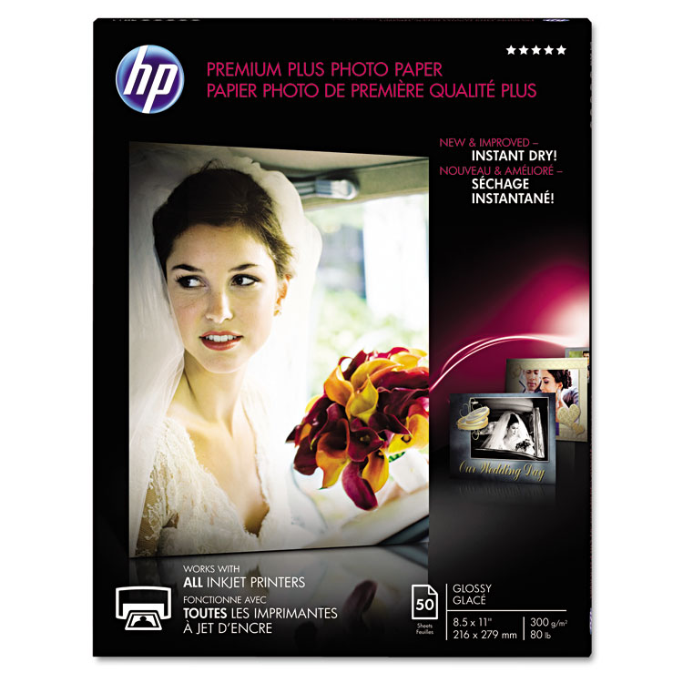 HP Premium Plus Photo Paper 80# Glossy (8.5" x 11") (50 Sheets/Pkg)