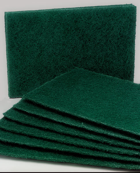 SCOURING PAD, MEDIUM GRADE, NYLON, GREEN