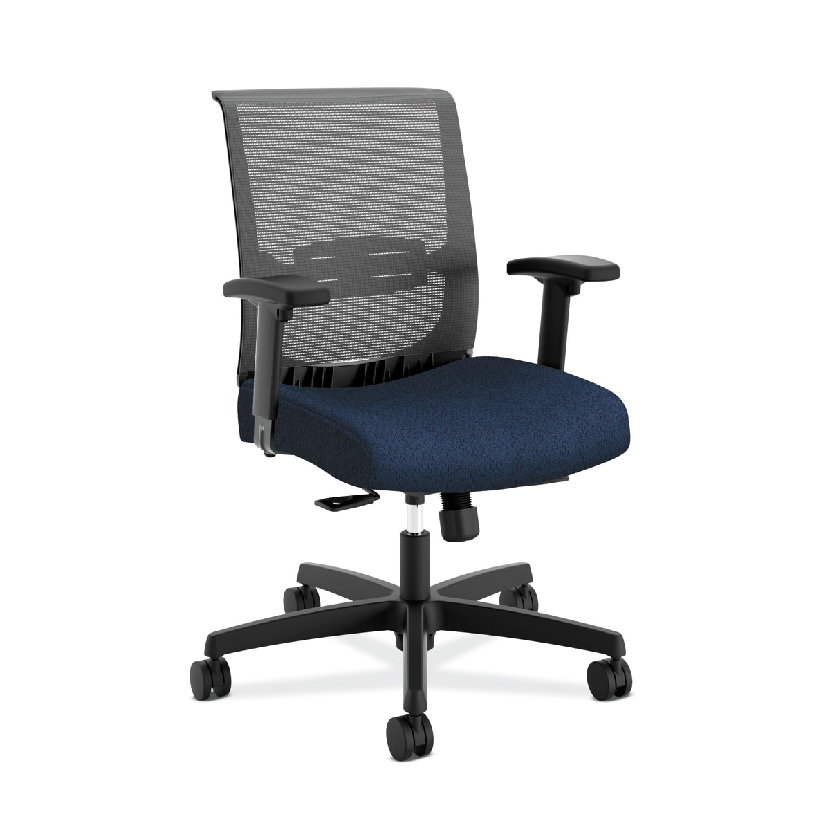 HON Convergence Task Chair - Synchro-Tilt With Seat Slide Control - Height- and Width-Adjustable Arms - Navy Fabric