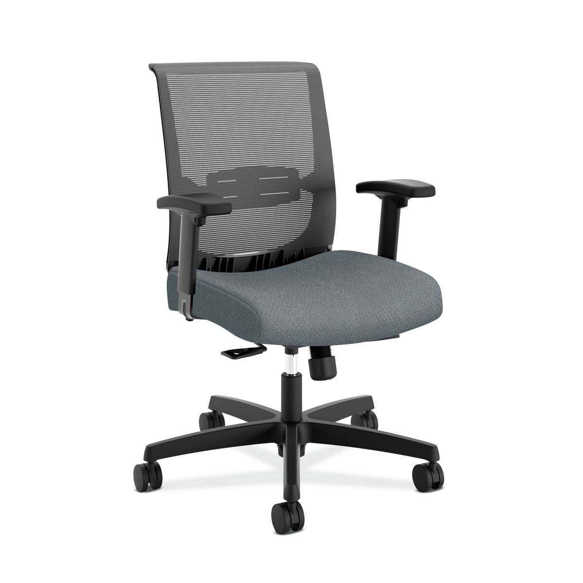 HON Convergence Task Chair - Synchro-Tilt With Seat Slide Control - Height- and Width-Adjustable Arms - Basalt Fabric