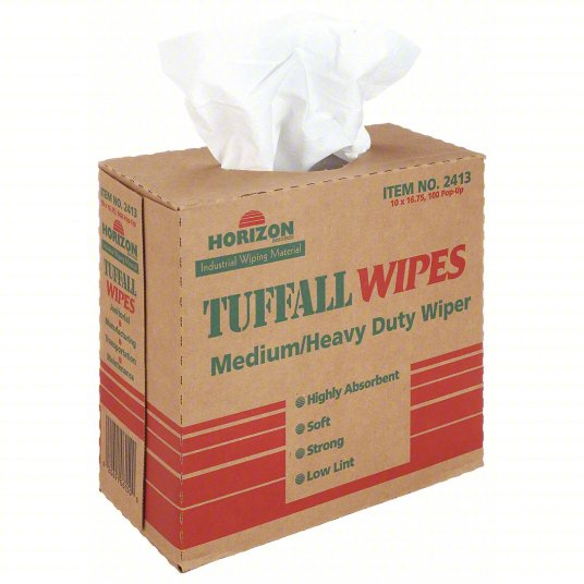 TUFFALL WIPES, 16 3/4 X 9 3/4, WHITE, 10