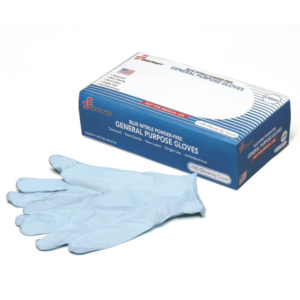 Nitrile General Purpose Gloves, Blue, LG