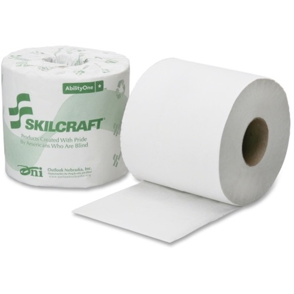 TOILET TISSUE, 1-PLY, WHITE, 4 X 3 3/4,