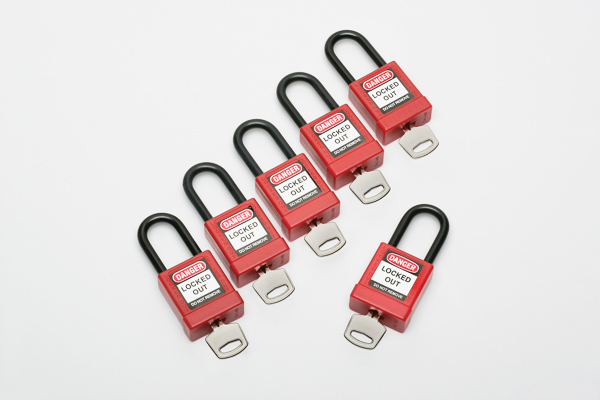 LOCKOUT TAGOUT PADLOCKS, 1 SET OF 6 KEYE