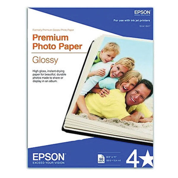 Epson Premium Photo Paper Glossy (8.5" x 11") (50 Sheets/Pkg)