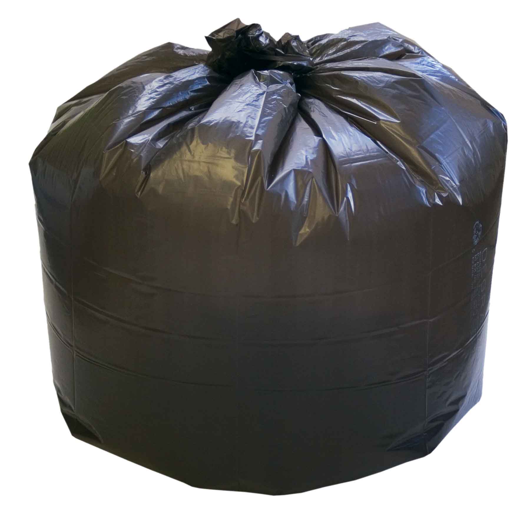 RECYCLED TRASH CAN LINERS, 38 X 58, BLAC