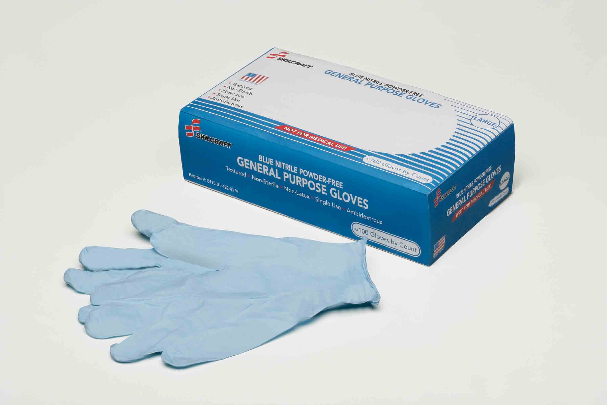 NITRILE GENERAL PURPOSE GLOVES, BLUE, SM