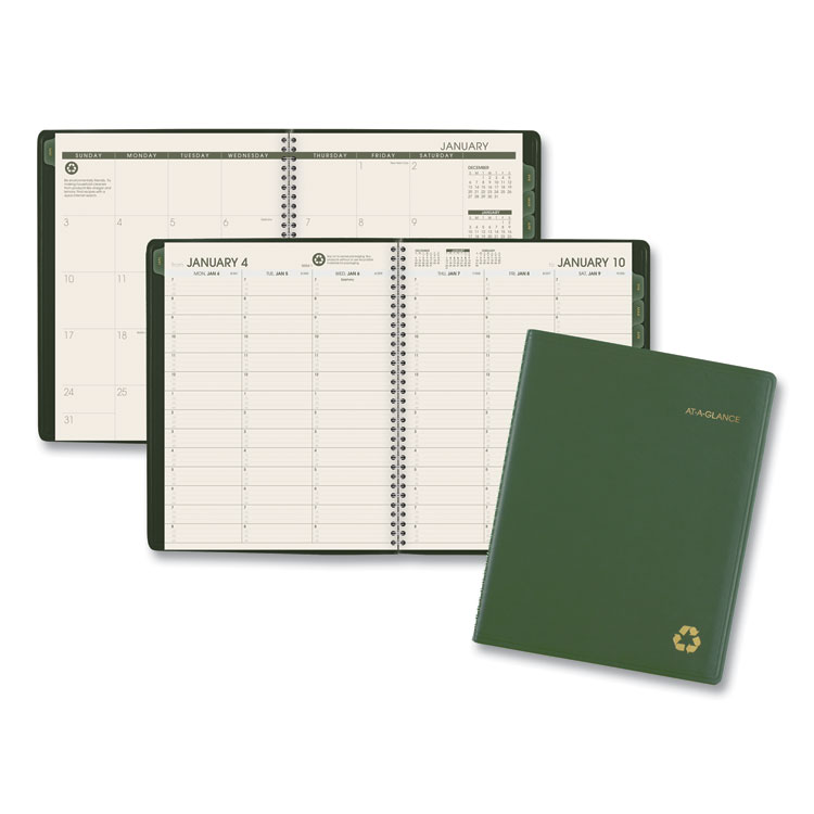 2023 Weekly Planner 11"x8.5" Recycled, Green