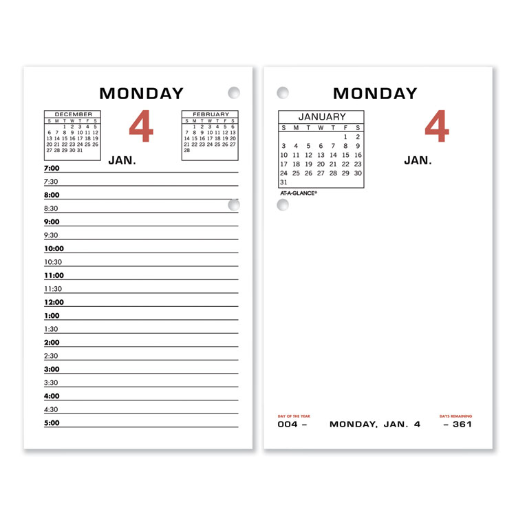 2023 Two-Color Desk Calendar Refill, 3.5 x 6