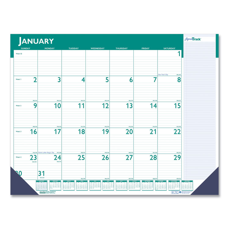2023 Express Track Monthly Desk Calendar, 22 x 17