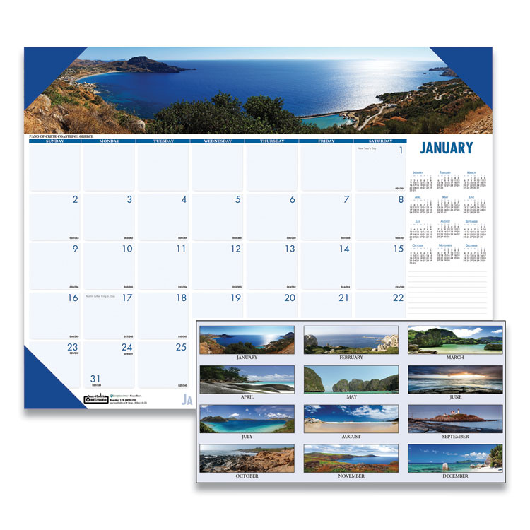 2023 Coastlines Photos Desk Calendar, 18.5x13