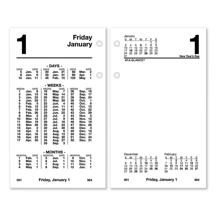 2023 Financial Desk Calendar Refill, 3.5 x 6