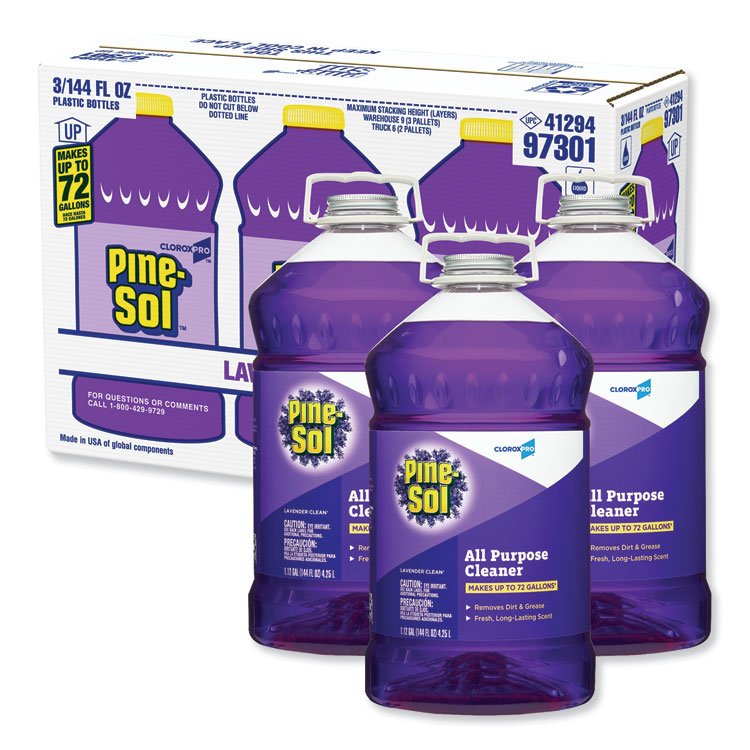 Pine-Sol Cleaner, Lavendar, 144oz 3/CT