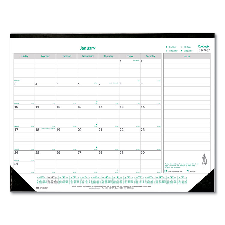 2023 EcoLogix Monthly Desk Calendar, 22x17
