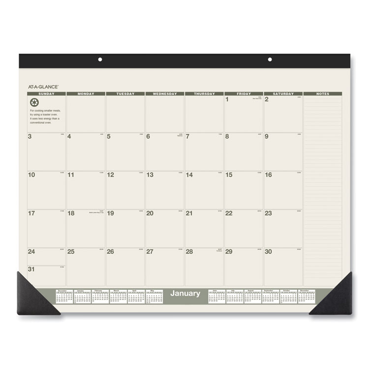 2023 Recycled Monthly Desk Pad, 22 x 17