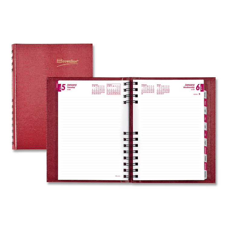 2023 CoilPro Ruled Daily Planner,Red 8.25x5.75,