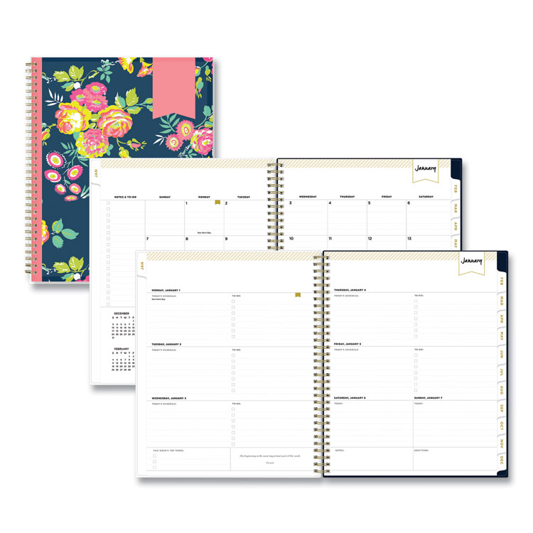 2023 Floral Navy Monthly Planner 11"x8.5"
