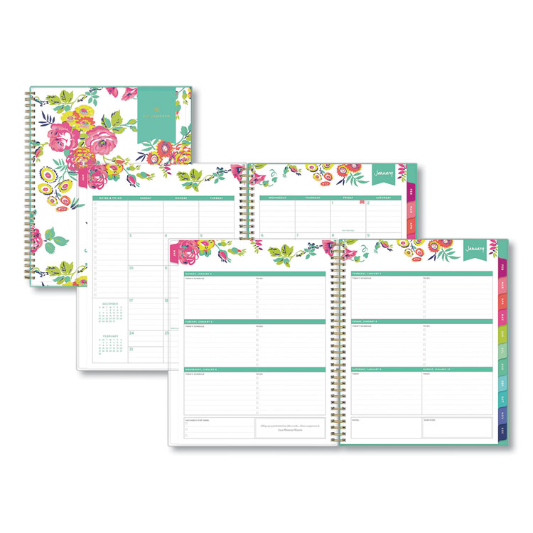 2023 Floral White Monthly Planner 11"x8.5"
