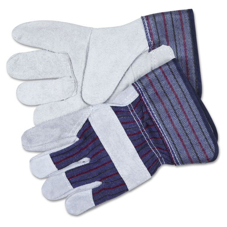 GLOVES,LEATHR PALM,XLG,GY