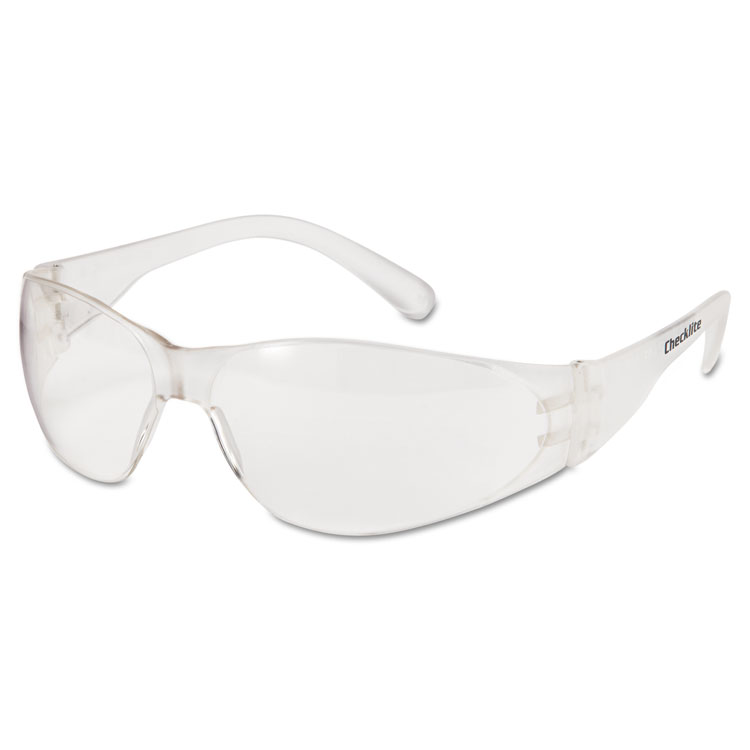 Checklite Safety Glasses, Clear Lens/Frame, 12/BX