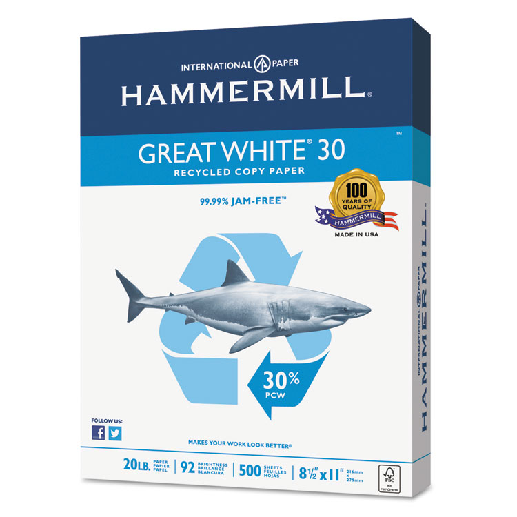 Hammermill Great White Copy Paper, 5RM/CT