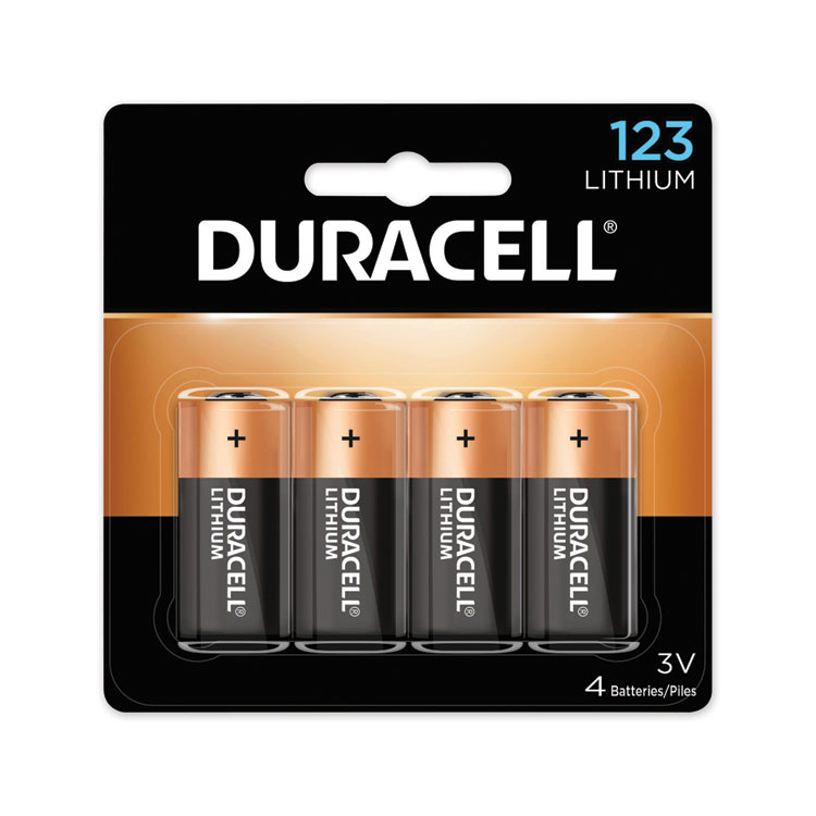 Duracell Lithium Batteries, 123,3V, 4/PK