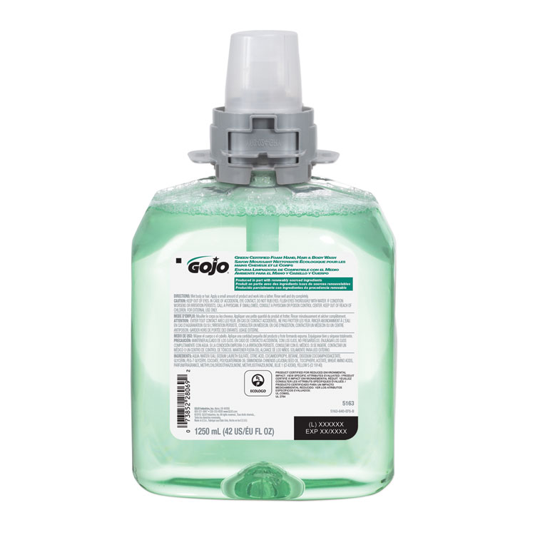 GO-JO GREEN CERT. HAIR & BODY WASH